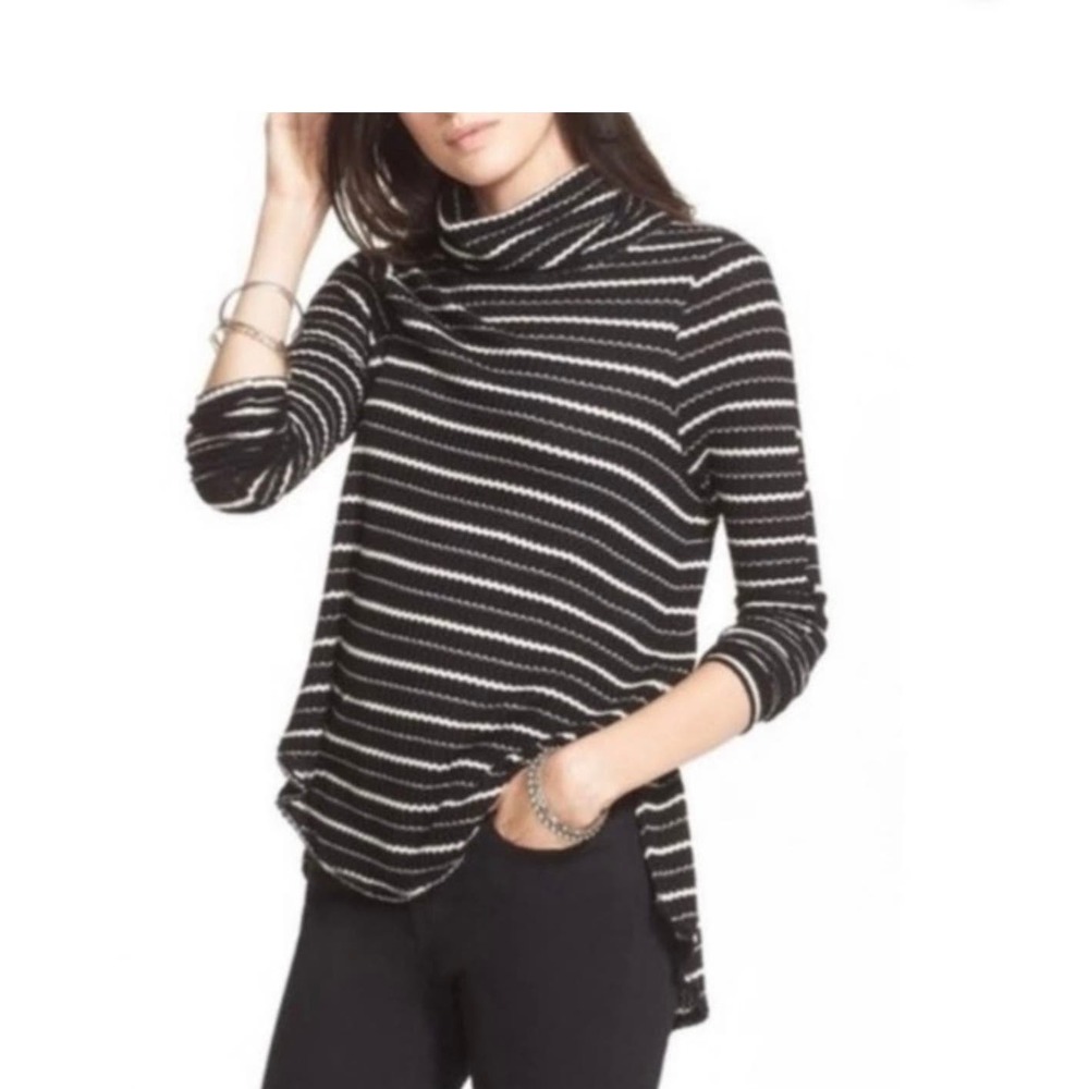Free People‎ Top Medium Cowlneck Lightweight Pullover Stright Spring Relax Fit
